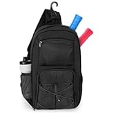 GOBUROS Pickleball Sling Bag for 2 Paddles, Pickleball Crossbody Backpack with Multiple Pockets and Hanging Fence Hook for Men and Women