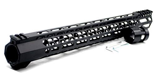 Trirock New Clamp style 17 inches black MLK free float AR15 M16 M4 rifle handguard with a slant cut nose fit .223/5.56 rifles