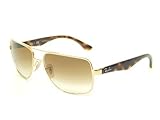 New Ray Ban RB3483 001/51 Arista/Crystal Brown Gradient 60mm Sunglasses