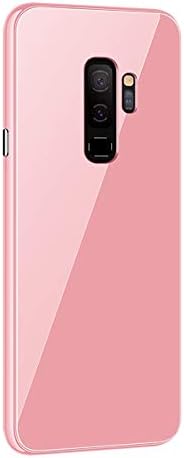 Samsung Galaxy S9 Magnetic Phone Case with Metal Frame Glass Back Case Aluminum Alloy Tempered Glass with Built-in Magnet Flip Cover for Galaxy S9 /S9 Plus (Pink, Samsung Galaxy S9 Plus)