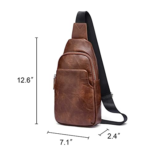 one strap leather backpack