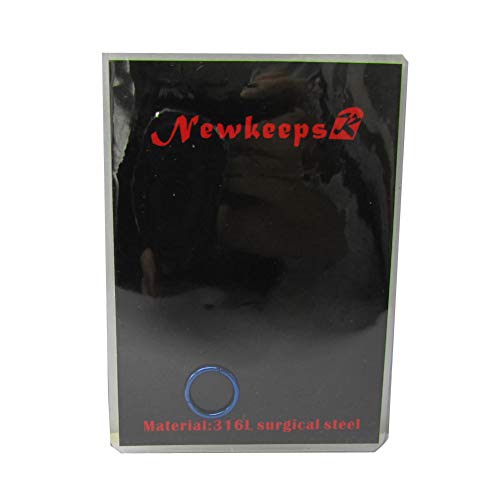 NewkeepsR 14G 6mm(1/4 inch) Dark Blue Anodized 316L Surgical Steel Septum Hinged Clicker Segment Lip Helix Daith Cartilage Tragus Lobe Snug Rook Orbital Rings - Thumbnail 3