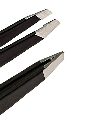 image for Professional Grade Stainless Steel Slant Tip Tweezers by Better Beauty