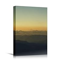 Canvas Wall Art Mountain Sunset VI Coastal Orange Photography Relax/Calm Romantics Sunset Warm - 12x18 inches