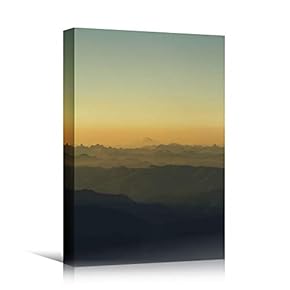 signwin Canvas Wall Art Mountain Sunset VI Coastal...