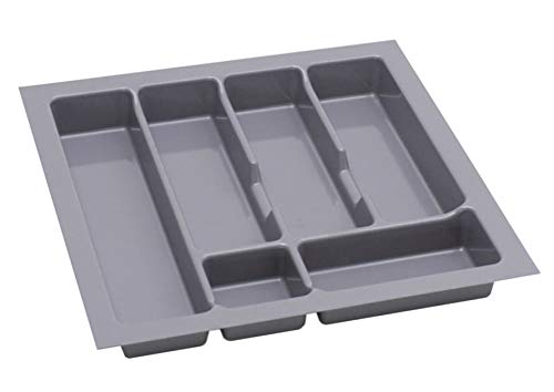 Alusfera Cutlery Tray for Drawers 50 cm, Cutlery Insert, Practical Drawers Organiser System, Cutlery Insert for Drawers, Drawer Separator, Drawer Organiser, 430 x 430 mm, Silver