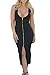 Prograce Women's Sleeveless V Neck Split Bandage Bodycon Midi Party Dress