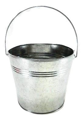 3 pc set 5 1/2" Tall 2 Qt Galvanized Pail/bucket with ridges