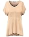 TWINTH Plus Size Tunic V-Neck Loose Fit Shorts Sleeve T-Shirt Top