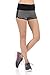 Athletic Curves Trimming Hot high Waist Yoga Shorts: Booty Shorts Hgray/BLK M