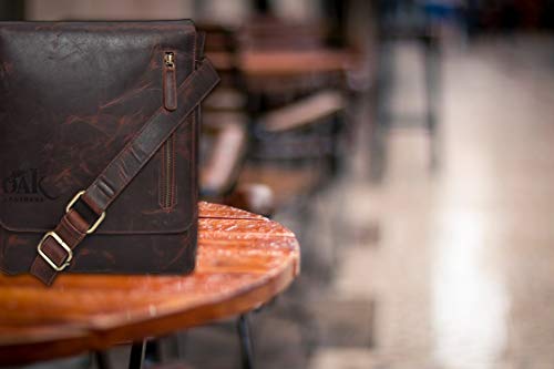 Leather Messenger Bag for Men Women - Messenger bag for Ipad Vintage Leather Crossbody Over the Shoulder Satchel