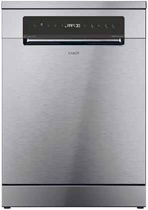 Rapidò CNF 4A4S3PSX Máquina de lavar loiça 60 CM, 14 serviços, ecrã digital, Wi-Fi, 10 programas, terceira bandeja, arranque atrasado, indicador de sal e auxiliar de enxaguamento, 44DB, Inox