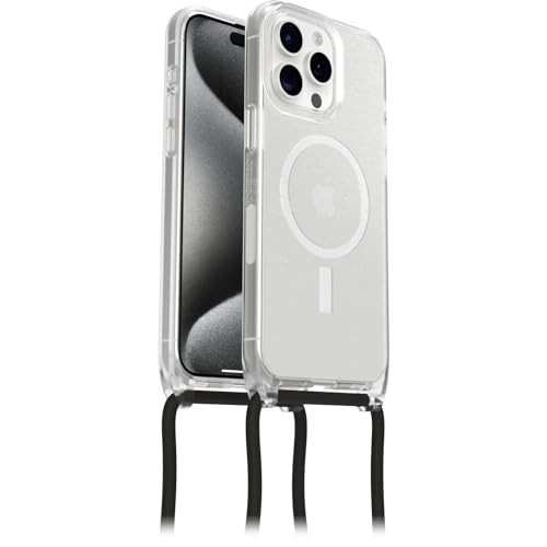 Otterbox Funda React Necklace con MagSafe para iPhone 15 Pro MAX, Funda Protectora con cordón para Cuello Ajustable y Desmontable, Testada según los Estándares Militares, Stardust, Sin Caja Retail