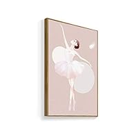 Framed Canvas Home Artwork Decoration Elegant Ballerina Canvas Wall Art for Living Room, Bedroom - 16x24 inches