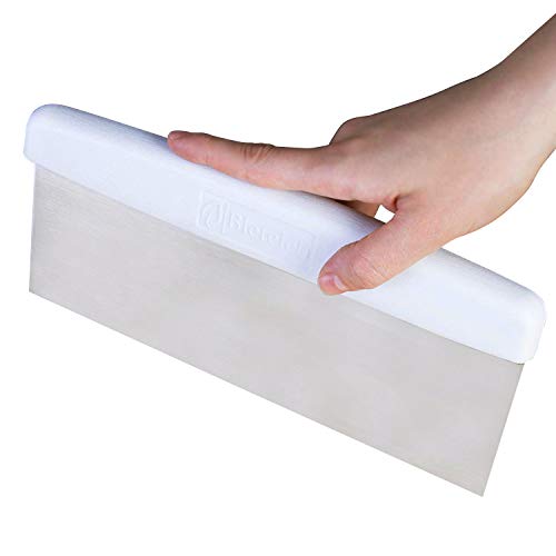 Bleteleh Large Bench Scraper for Tall Cakes, Stainless Steel Dough Scraper for Baking, Long Wide