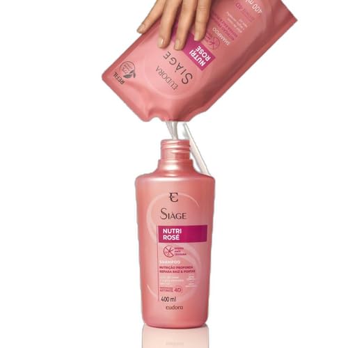 Eudora Kit Siàge Nutri Rose: Shampoo 400ml + Refil 400ml
