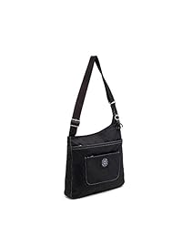 Bandolera Kipling Delilah, correa ajustable, cierre de cremallera, negro
