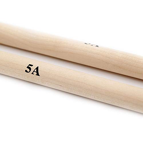 ZHRUNS Drum Sticks 5A Wood Tip Drumstick, Maple, Wood Tip Natural Maple Drumsticks (12 Pairs) - Thumbnail 4