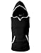 H2H Men's Fashion Slim Fit Sleeveless Lightweight Tank Tops With Hoodie BLACK US XL/Asia 2XL (CMTTK015)