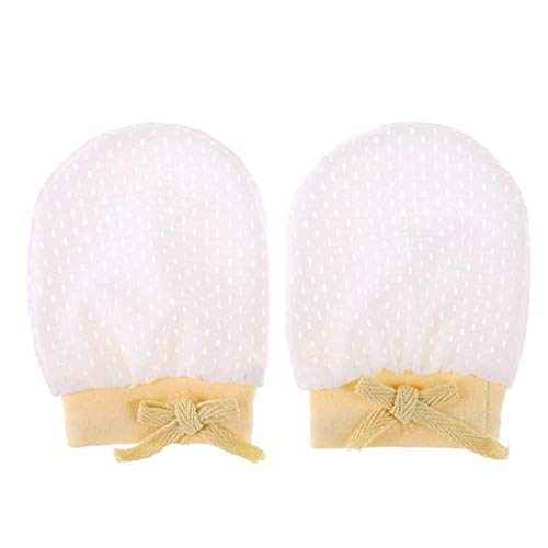 Ehdching Pack of 3 Baby Mesh Gloves Cotton No Scratch Mittens for Unisex 0-12 Months Newborn Infan (Mesh white, 0-3 Months)