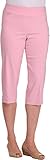 Alia Women's Solid Tech Stretch Alt Pull on Novelty Pocket Capris