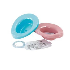 HealthStar Elongated Sitz Baths | Oblong Sitz Bath for Long Bowel Toilets â€“ Helps Comfortably Prevent Overflow & Includes Solution Bag with Tubing