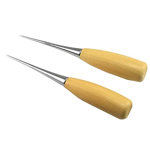 Leather Repair Round Solid Tool Sustainable Home Use Sharp Edge Lightweight and Portable Wood Handle Scratch Awl Tool Pin Punching - Thumbnail 5