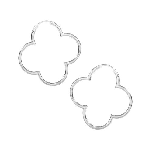 VINANI Creolen Medium Hoop Flower Silber 925 Ohrringe CMF