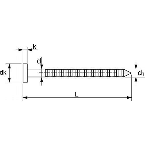 250X Drahtstifte Flachkopf Ringen 2.3x25 Edelstahl A2 – Bild 3