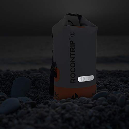 ROCONTRIP Waterproof Dry Bag Dry Sack 10L/25L/40L, Lightweight Waterproof Backpack for Kayaking, Beach, Rafting, Boating, Hiking, Camping and Fishing (Orange 10L) - Thumbnail 7