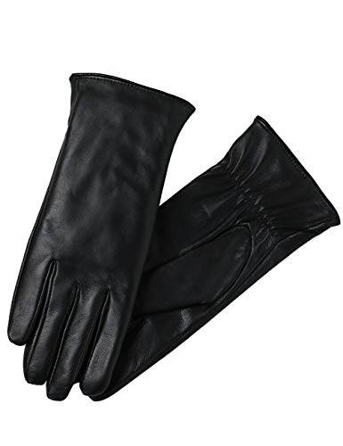 Super-soft Leather Winter Gloves for Women Full-Hand Touchscreen Warm 100% Cashmere Lined Perfect Appearance