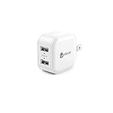 iClever Mini USB Wall Charger,12W 2-Pack Dual Port Travel Charger Cube Adapter for iPhone Xs Max XR X 8 Plus 7 6,iPad Pro Air Mini,Samsung Galaxy S9 S10 Plus S8 Note 9, HTC, Moto, and More (White)