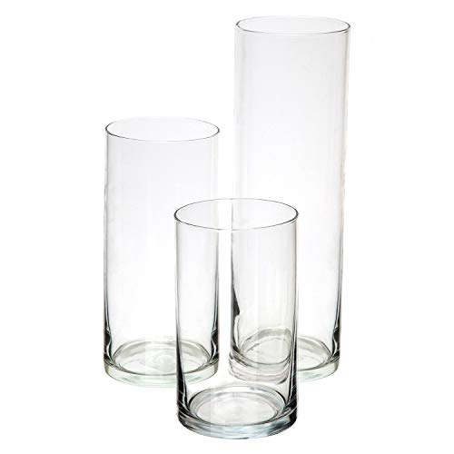 Amazon Com Royal Imports Glass Cylinder Vases Set Of 3 Decorative