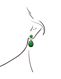 jankuo joyería oro tono Angelina Jolie inspired novia Prom Esmeralda Color Drop arete