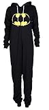 Womens Black Batman Hooded Onesie (Sty) (M, Black)
