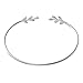 SENFAI Simple Olive Leaf Bracelet Bangles for Women 3 Tone (Silver)
