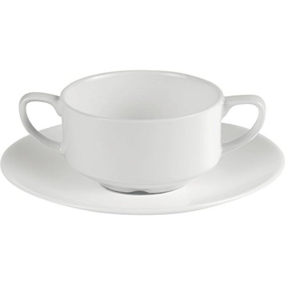 Porcelite Connoisseur T1026 Handled Soup Cup, 25 cL/8 oz. (Pack of 6)