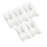 Dealglad® 5pcs Sewing Machine Plastic Teflon Ultra Zigzag Snap on Presser Foot Feet for Low Shank Baby Lock, Brother & Singer