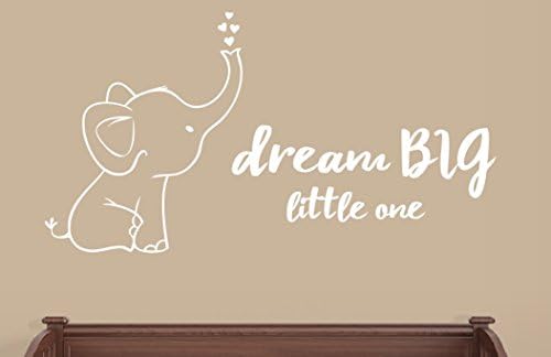 Elephant and Dream Big Little One Wall Decals Nursery Decor
