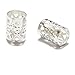 50pcs 8mm (0.3 Inch) Filigree Tube Loose Beads Sterling Silver Plated Brass Spacer (Large Hole 4.9mm) for DIY Craft Jewelry Making CF106-S