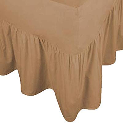 Lawrance Caprino Percale Extra Deep Fitted Valance Sheet (Double, Beige) — image 1
