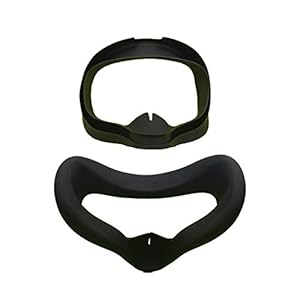 LICHIFIT Zacht anti-zweet siliconen VR-oogmasker voor Oculus Quest VR headset wasbare anti-lekbescherming oogafdekking…