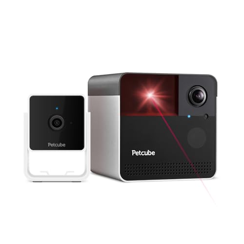 Petcube Cam with Play Bundle Play Camera with Laser Toy, 1080p HD  Video, Night Vision, Two-Way Audio, So