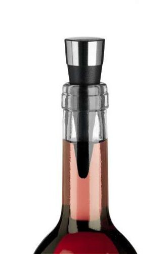 RosendahlGrand Cru Barware Stainless Steel Wine Stopper, Black, 3.5"H x 1"D, Designed by Erik Bagger, Gift Box Included