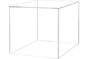Acrylic Display Riser 6" Box with One Open Side No Lid Versatile Clear Square Retail Product Platform and Merchandise Storage Bin by Marketing Holders