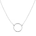 Wild Moonstone Karma Open Circle Necklace, Dainty, 925 Sterling Silver