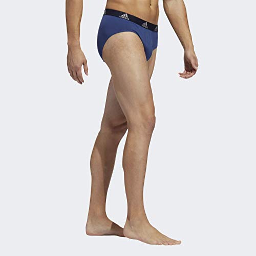 adidas Men's Stretch Cotton Brief Underwear (3Pack), Tech Indigo