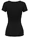 Zeagoo Women Casual V Neck Twist Knot Front Short Sleeve Top Summer Blouse, X-Large, Black