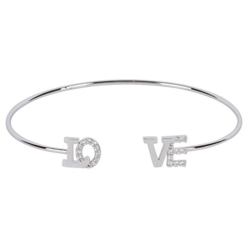 Brianna alexis "love" cuff bangle silver plat…