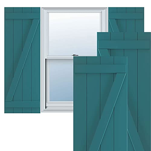 Ekena Millwork 21 1/2"W x 63"H True Fit PVC, Four Board Joined Board-n-Batten S…